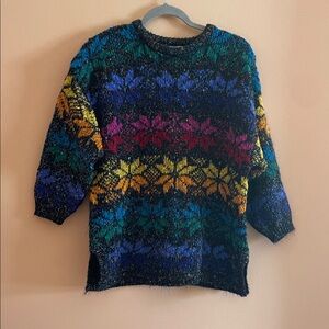 Vintage rainbow snowflake sweater